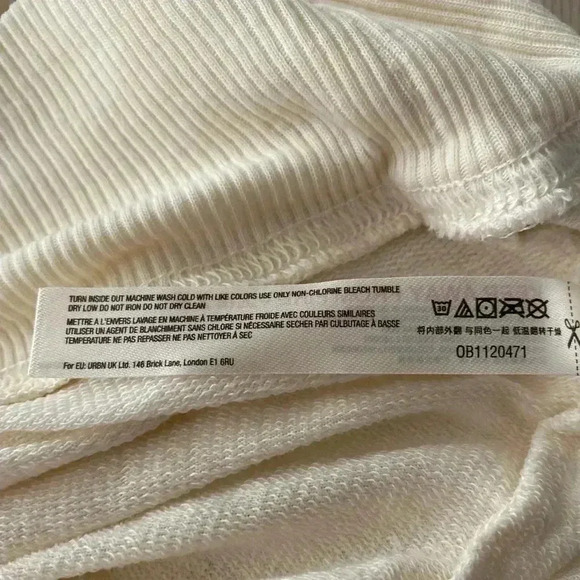 🆕 Free People Ivory Cozy Cool Girl Lounge T-Shirt M🆕 - Picture 14 of 16